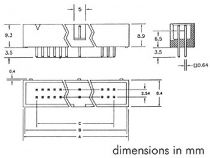 Connecteur he 2.54mm droit - 14 broches (CC080)