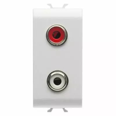 Connecteur rca double - 1 module - blanc - chorus