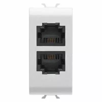 Connecteur telephonique standard international - rj11 double impact tool - 1 module - blanc - chorus