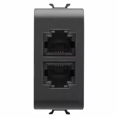Connecteur telephonique standard international - rj11 double impact tool - 1 module - noir - chorus