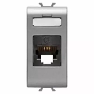 Connecteur telephonique standard international - rj11 toolless - 1 module - titane - chorus