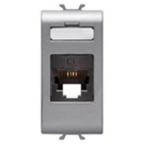 Connecteur telephonique standard international - rj11 toolless - 1 module - titane - chorus