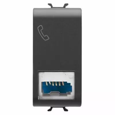 Connecteur telephonique standard isra�lien - 6 contacts - bornes � vis - 1 module - noir - chorus