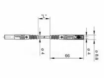 Cordon de mesure isole 25cm et ø 4mm - jaune (mlb/gg-sh 25/1) (HM0431S25)