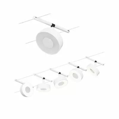 Corduo  Eclairage sur cable tendu  CC Circle 5x5W blc d�p/Chrome 230 V/12 CC 60VA Syn 3000K (94477)