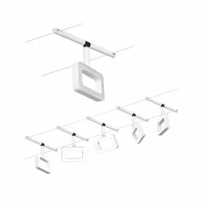 Corduo  Eclairage sur cable tendu  CC Frame 5x4,8W blc d�p/Chrome 230 V/12 CC 60VA Syn 3000K (94483)
