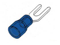 Cosse a fourche 3.7mm (10pcs/emballage) - bleu (FBY3)