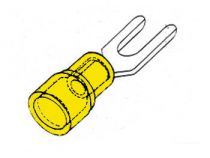 Cosse a fourche 6.4mm (10pcs/emballage) - jaune (FYY6)