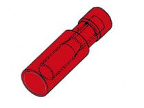 Cosse cylindrique femelle rouge, 10pcs/blister (FRFB)