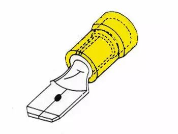 Cosse male 6.4mm jaune, 10pcs/blister (FYM)