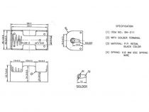 Coupleur de 1 pile c (lr14), avec cosses a souder (BH211D)