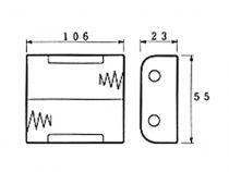 Coupleur de 2 piles c (lr14), avec contacts a pression (BH221B)