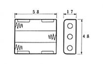 Coupleur de 3 piles aa (lr6), a fils (BH331A)