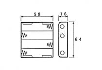 Coupleur de 4 piles (lr6), avec contacts a pression (BH341B)