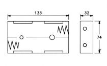 Coupleur de 4 piles d, avec contacts à pression (BH142B)