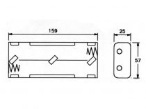 Coupleur de 6 piles c (lr14), avec contacts a pression (BH261B)