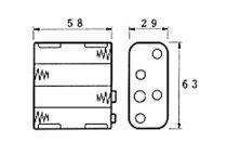 Coupleur de 8 piles aa (lr6), avec snap terminals (BH383B)