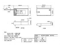 Coupleur de pile 1 x 9v, boitier ferme, avec fils (BH9VBS)