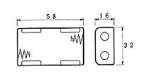 Coupleur pour 2 piles aa (lr6), avec contacts a pression (BH321B)