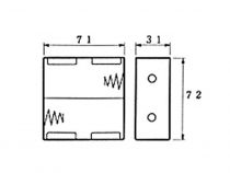 Coupleurs de 2 piles d (lr20), avec contacts a pression (BH121B)