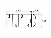 Coupleurs de 4 piles d (lr20), avec cosses a souder (BH143D)