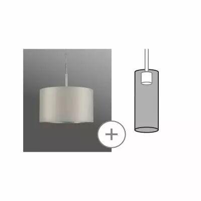 DecoSystems abat-jour en tissu Tessa gris clair max. 50 W Diam�tre 25 cm (60352)