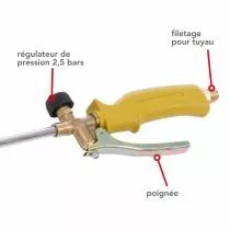 D&Eacute;SHERBEUR THERMIQUE &Agrave; GAZ - TUYAU 5 m - R&Eacute;GULATEUR DE PRESSION 2.5 BAR (VL104)
