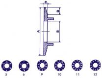 Dial for 15mm button (transparant - black 11 digits) (CP15TB11)