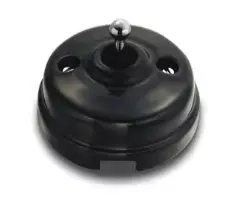 Dimbler bouton pourssoir, corps en porcelaine noire/manette chrom�e avec pas de cable (60312242)