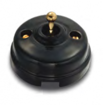 Dimbler bouton pourssoirt, corps en porcelaine noire/manette dorée avec pas de cable (60312232)