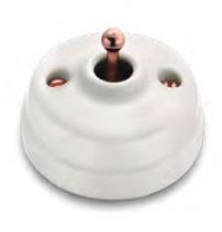 Dimbler bouton poussoir, corps en porcelaine blanche/manette cuivre (60312622)