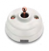 Dimbler bouton poussoir, corps en porcelaine blanche/manette cuivre avec pas de cable (60312422)