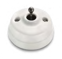 Dimbler bouton poussoir, corps en porcelaine blanche/manette laiton nickel noir (60312612)