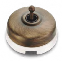 Dimbler bouton poussoir en métal couleur bronze, corps en porcelaine blanche avec manette et pas de cable (60312702)