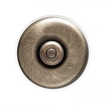 Dimbler bouton poussoir en métal couleur bronze, corps en porcelaine blanche avec pas de cable (60310702)