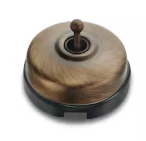 Dimbler bouton poussoir en m�tal couleur bronze, corps en porcelaine noire avec manette et pas de cable (60312752)