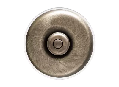 Dimbler bouton poussoir en m�tal couleur bronze ancien, corps en porcelaine blanche (60310712)