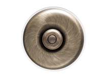 Dimbler bouton poussoir en métal couleur bronze ancien, corps en porcelaine blanche (60310712)