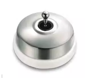 Dimbler bouton poussoir en m�tal couleur chrome, corps en porcelaine blanche avec manette (60312682)