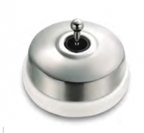 Dimbler bouton poussoir en métal couleur chrome, corps en porcelaine blanche avec manette (60312682)