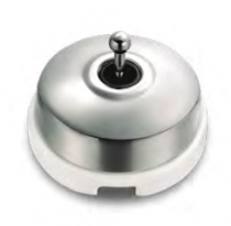Dimbler bouton poussoir en métal couleur chrome, corps en porcelaine blanche avec manette et pas de cable (60312812)