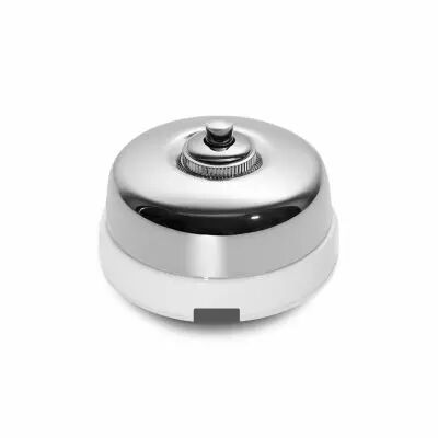 Dimbler bouton poussoir en m�tal couleur chrome, corps en porcelaine blanche avec pas de cable (60310812)