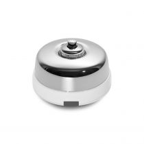 Dimbler bouton poussoir en métal couleur chrome, corps en porcelaine blanche avec pas de cable (60310812)