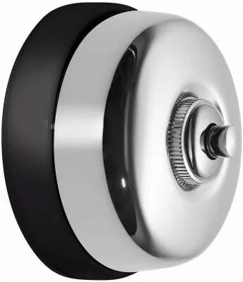Dimbler bouton poussoir en m�tal couleur chrome, corps en porcelaine noire (60310872)