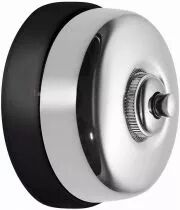 Dimbler bouton poussoir en m&eacute;tal couleur chrome, corps en porcelaine noire (60310872)