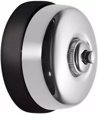 Dimbler bouton poussoir en m�tal couleur chrome, corps en porcelaine noire avec pas de cable (60310772)
