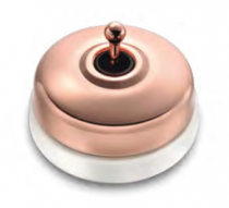 Dimbler bouton poussoir en métal couleur cuivre, corps en porcelaine blanche avec manette (60312822)