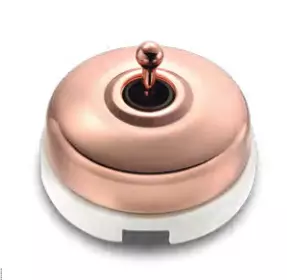 Dimbler bouton poussoir en m�tal couleur cuivre, corps en porcelaine blanche avec manette et pas de cable (60312722)