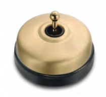 Dimbler bouton poussoir en métal couleur dorée satinée, corps en porcelaine noire avec manette (60312842)