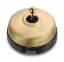 Dimbler bouton poussoir en métal couleur dorée satinée, corps en porcelaine noire avec manette et pas de cable (60312742)
